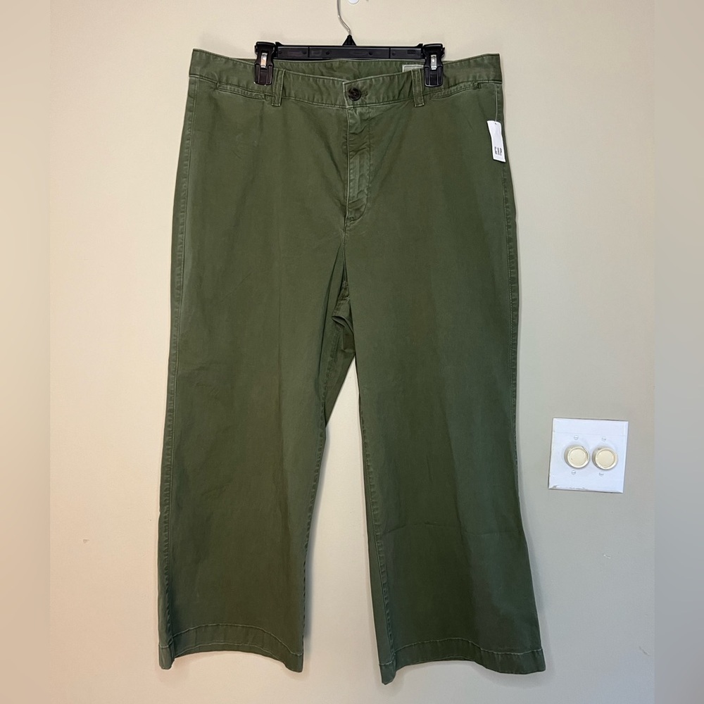 NWT Gap High Rise Stride Ankle Khaki Olive Green - Picture 4 of 11